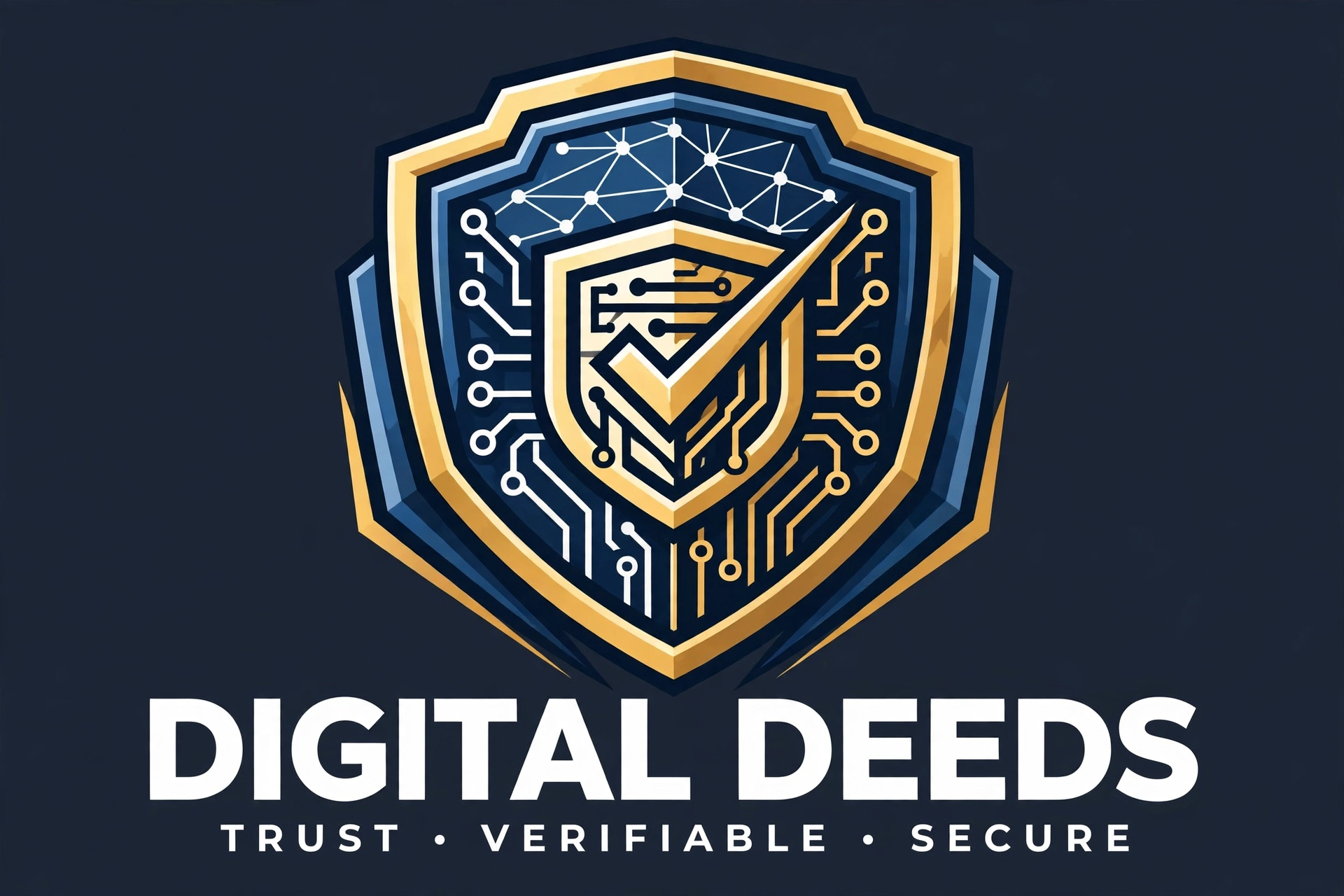 Option 2: Digital Deeds shield with circuit lines and checkmark